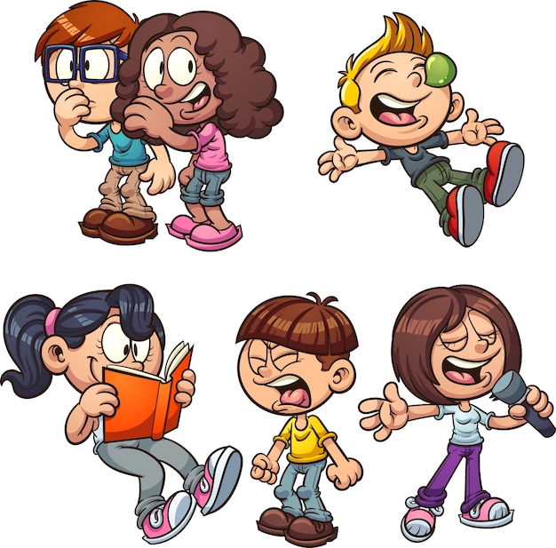 Vector niños de dibujos animados