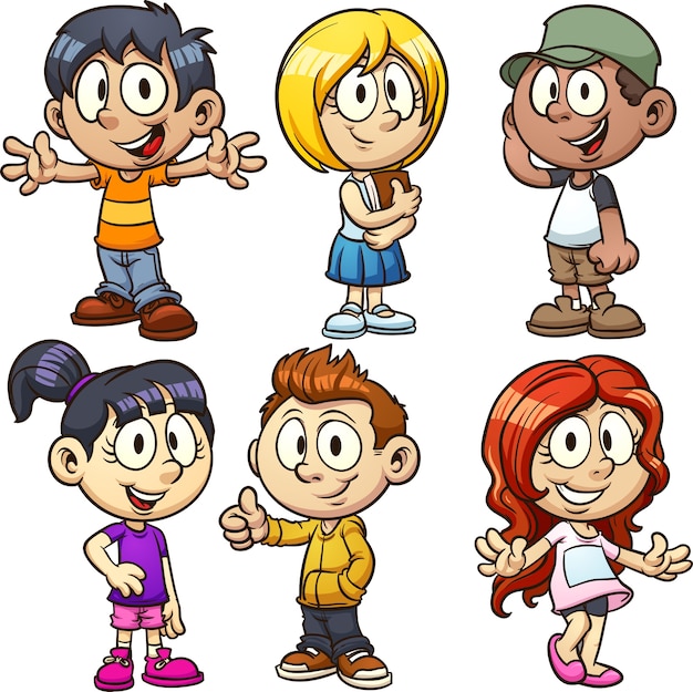 Vector niños de dibujos animados