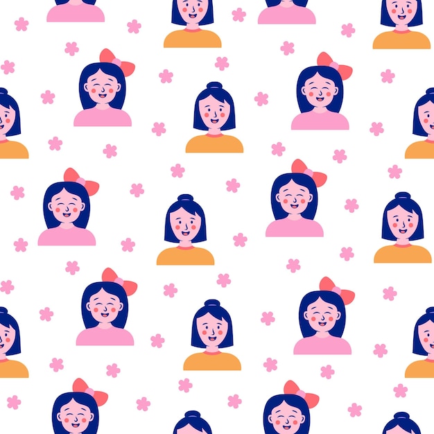 Niños diferentes perfiles de usuario patrón sin costuras