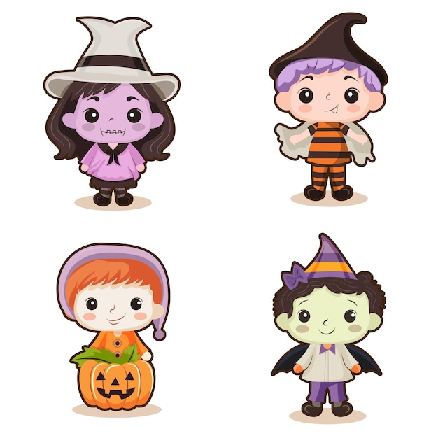 Niños disfrazados en la fiesta de Halloween.