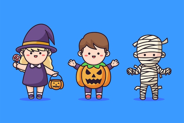 Niños disfrazados de halloween