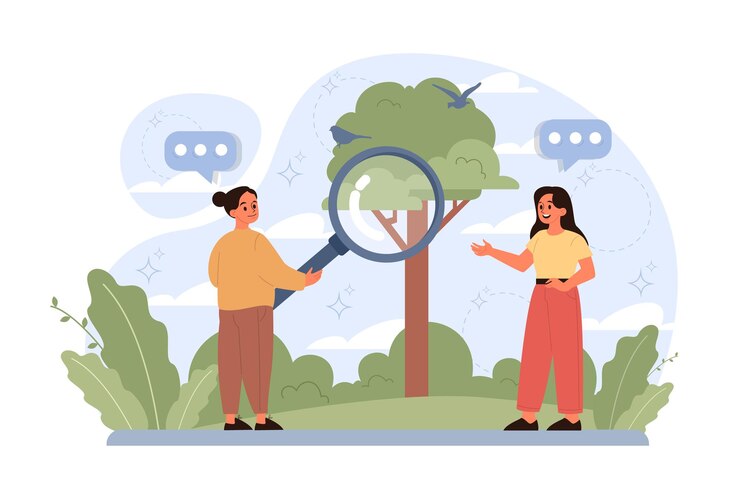 Vector niños explorando la naturaleza en vacaciones de verano activo afuera