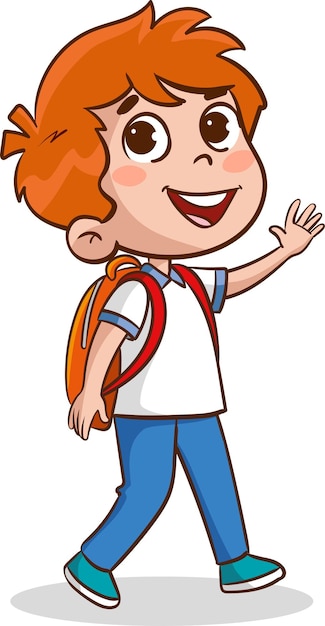 Vector los niños felices de la escuela saltan ilustración vectorial aislada