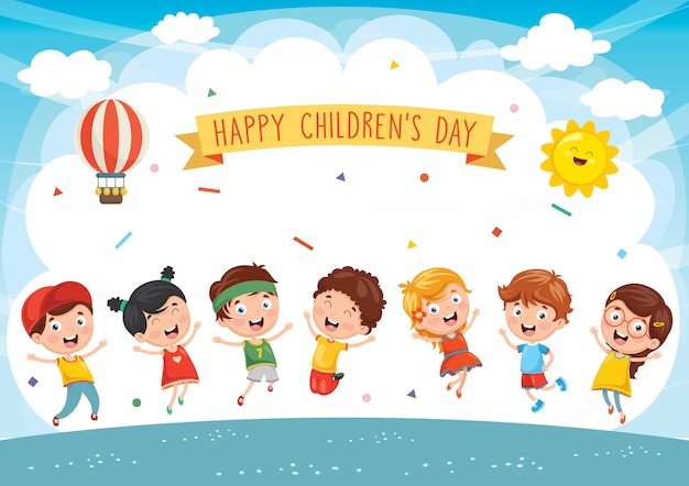 Niños felices jugando