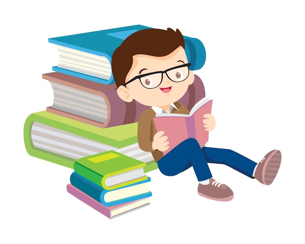 Niños felices leyendo libro Back to School Concept niños y libro