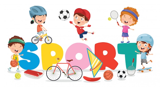 Vector niños haciendo deporte