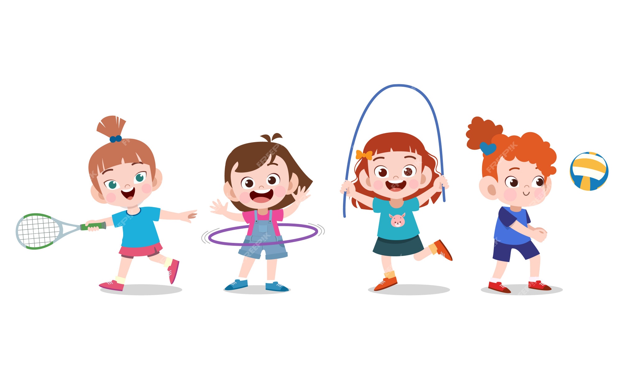 Niños haciendo deporte | Vector Premium