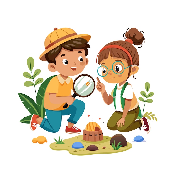 Vector niños hermosos aprendiendo y jugando con ilustraciones vectoriales para contenidos y documentos educativos