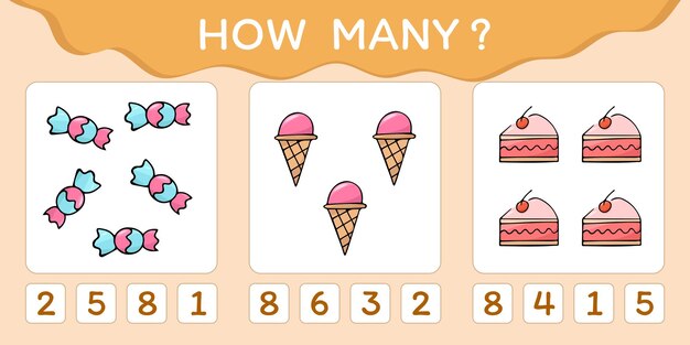 Los niños juegan un juego para contar números números alegres rompecabezas matemáticos el desarrollo