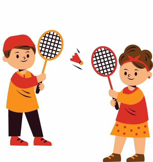 Niños jugando al bádminton