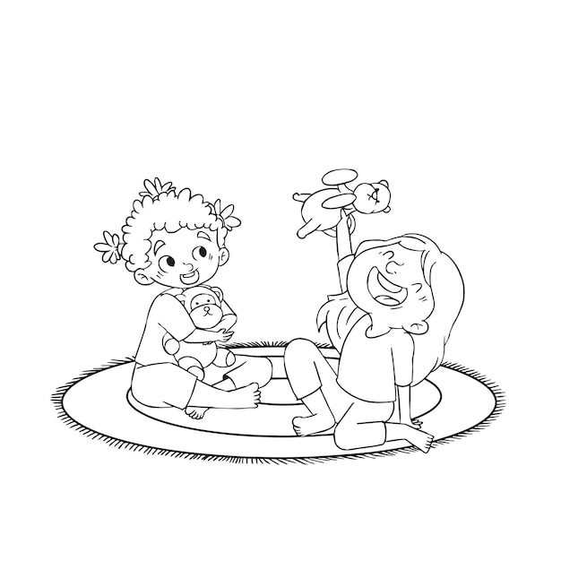 niños jugando a colorear libros