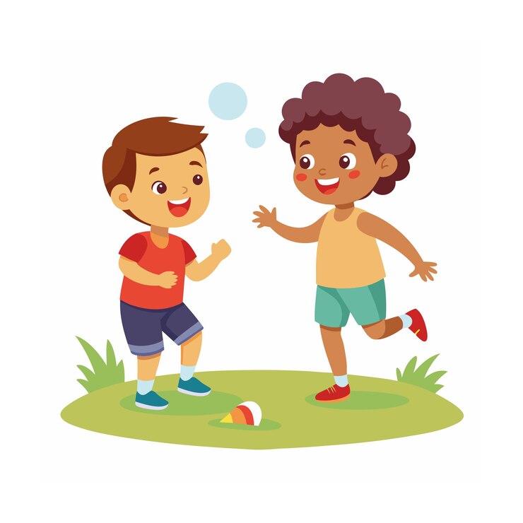 Niños jugando y entreteniendo momentos Ilustración vectorial