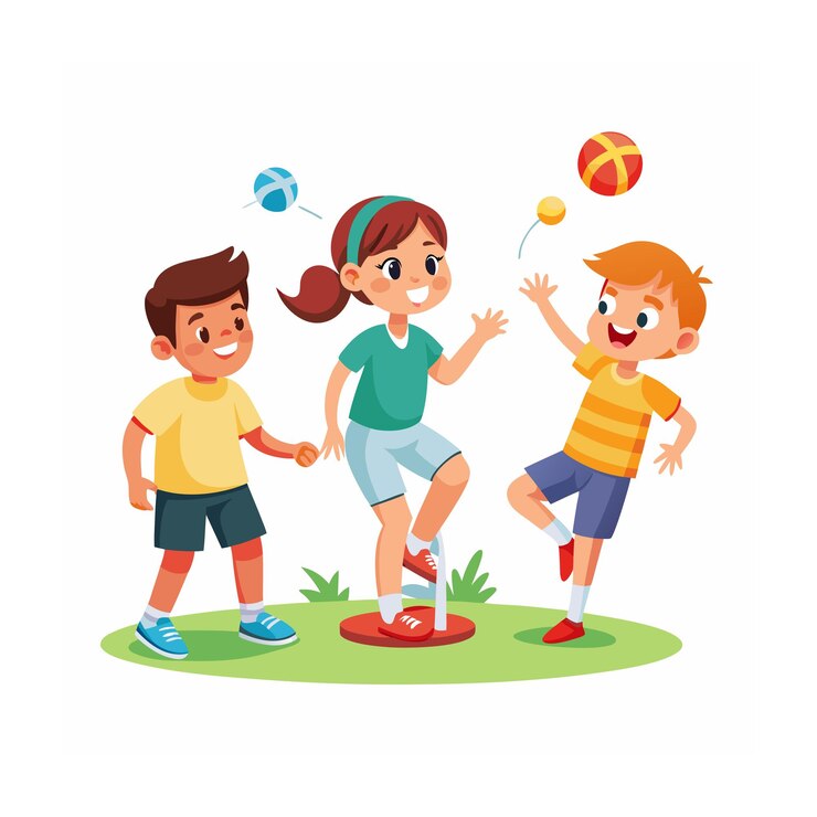 Niños jugando y entreteniendo momentos Ilustración vectorial