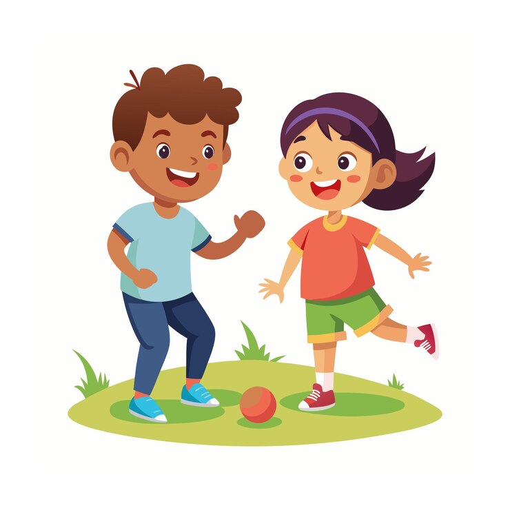Niños jugando y entreteniendo momentos Ilustración vectorial