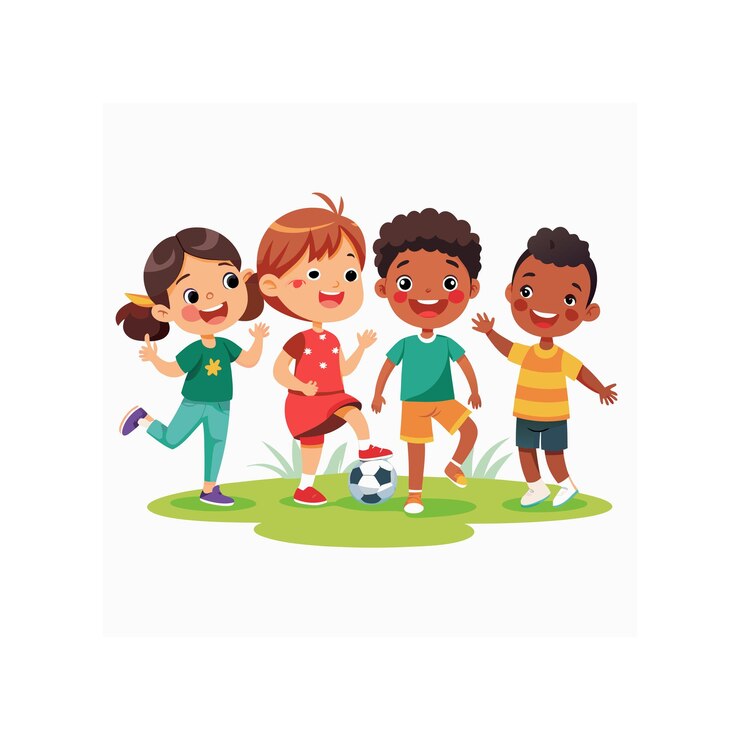 Niños jugando y entreteniendo momentos Ilustración vectorial