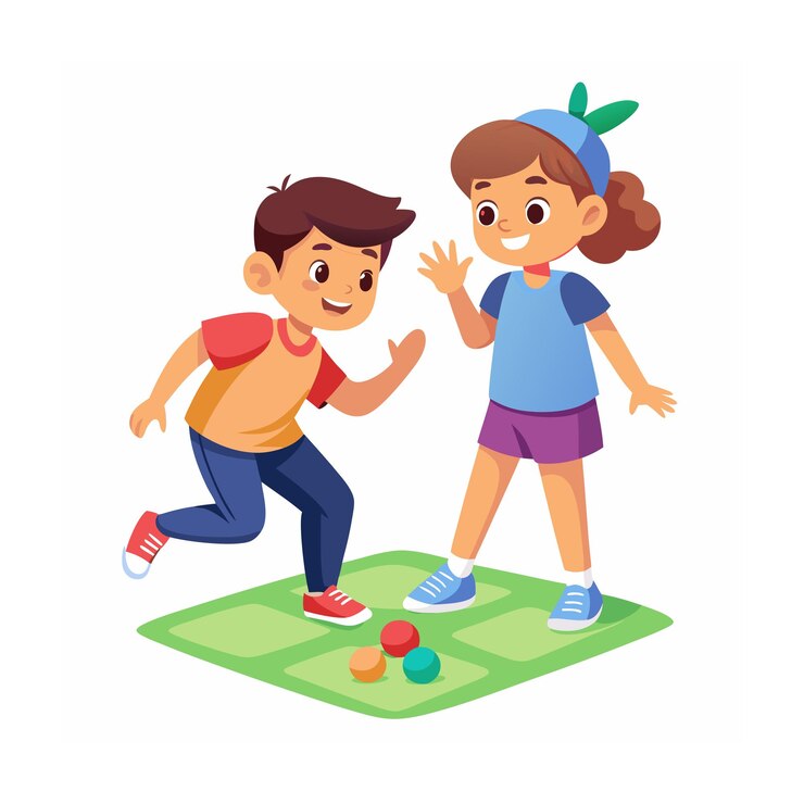 Niños jugando y entreteniendo momentos Ilustración vectorial