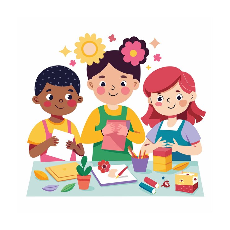 Niños jugando y entreteniendo momentos Ilustración vectorial