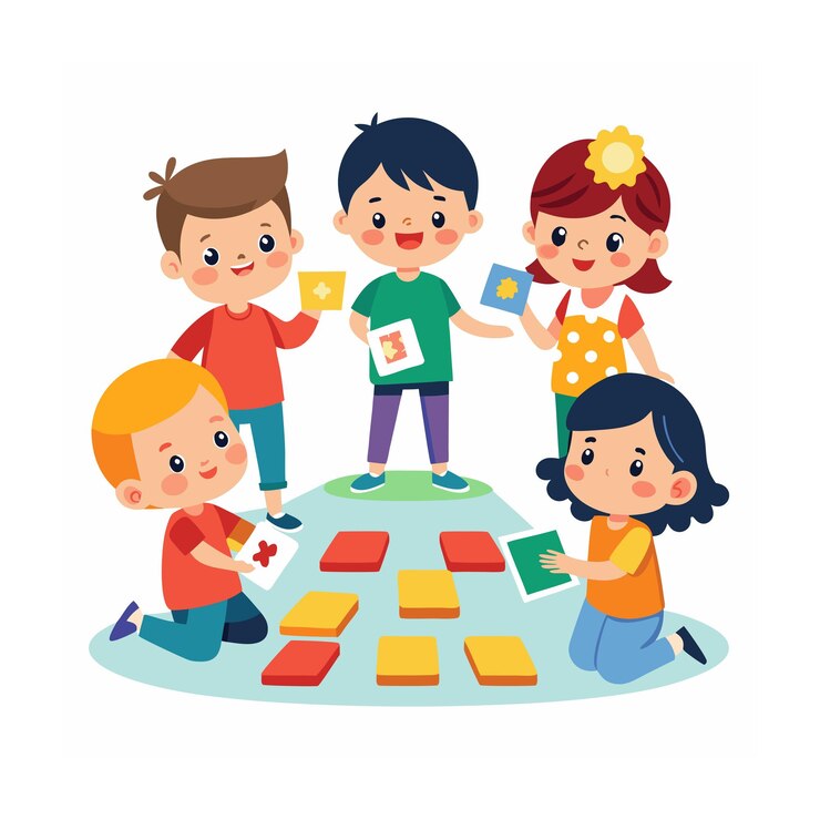Niños jugando y entreteniendo momentos Ilustración vectorial