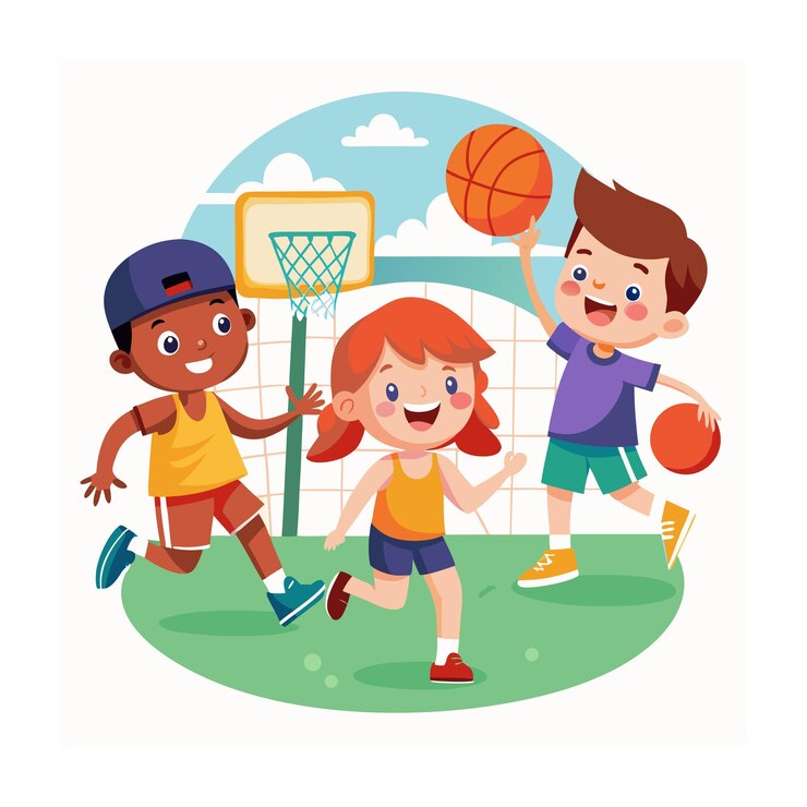 Niños jugando y entreteniendo momentos Ilustración vectorial