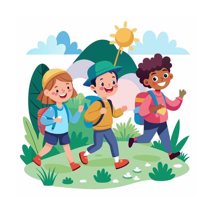 Niños jugando y entreteniendo momentos Ilustración vectorial