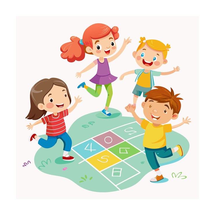 Niños jugando y entreteniendo momentos Ilustración vectorial