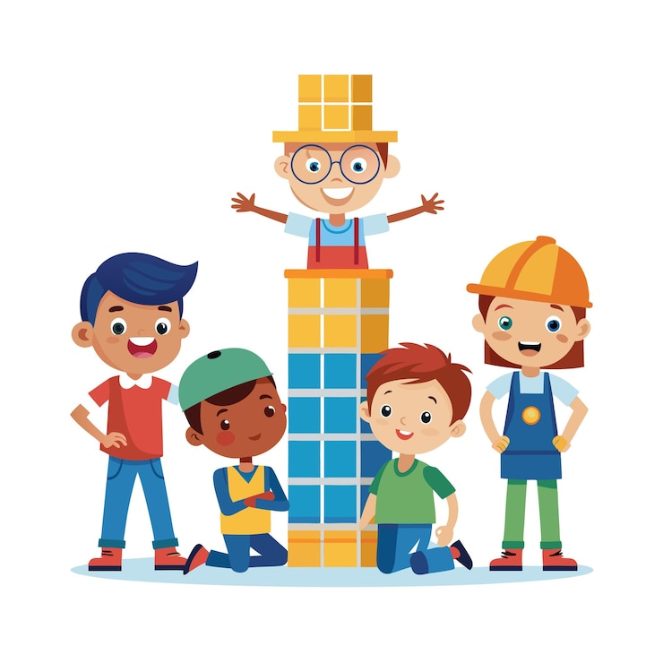 Vector niños jugando y entreteniendo momentos ilustración vectorial