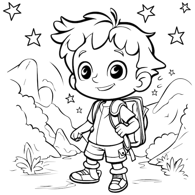Niños de libro para colorear