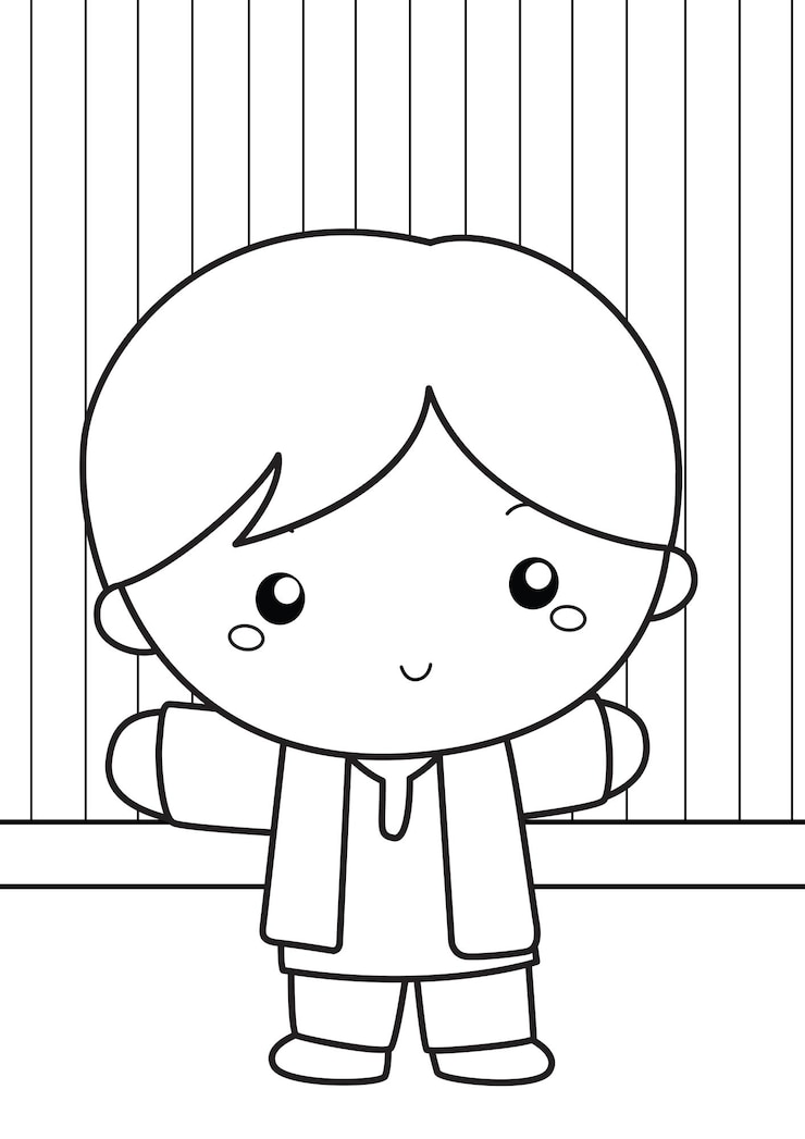 Vector niños lindos de la india con cultura de trajes tradicionales actividad de colorear moda para niños