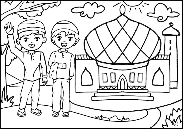 Niños musulmanes en la mezquita