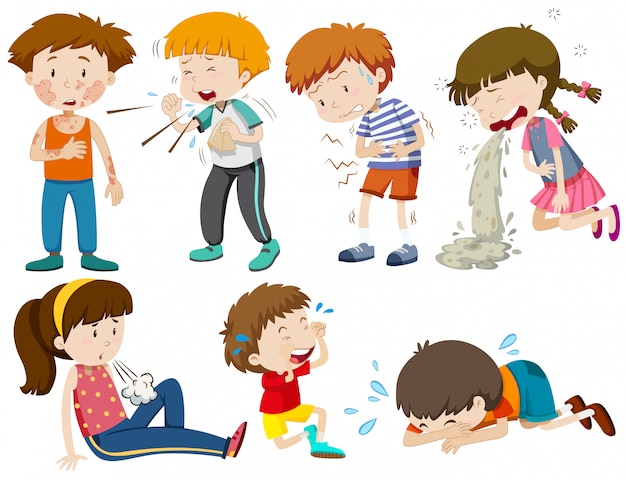 Los niños y las niñas están enfermos