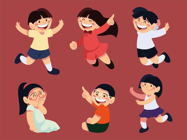 Niños y niñas felices
