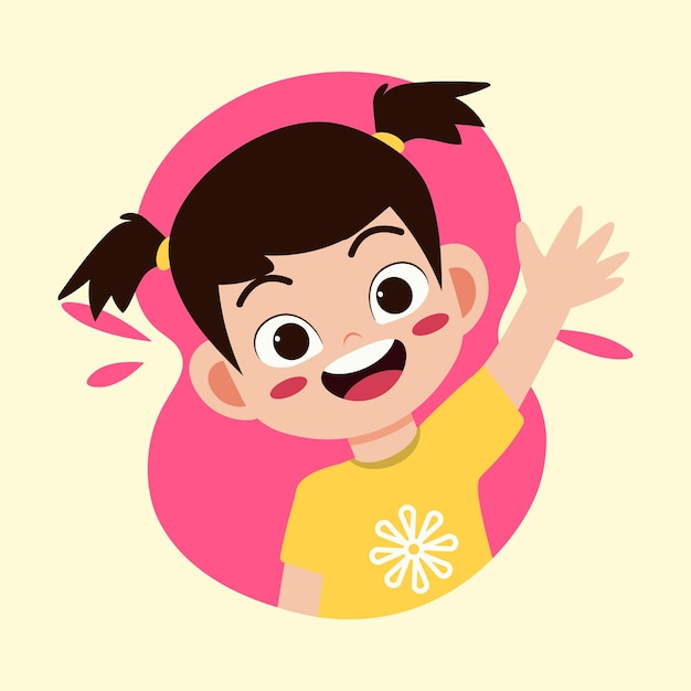 niños pequeños lindos sonriendo niño y niña de dibujos animados vectoriales sobre fondo blanco