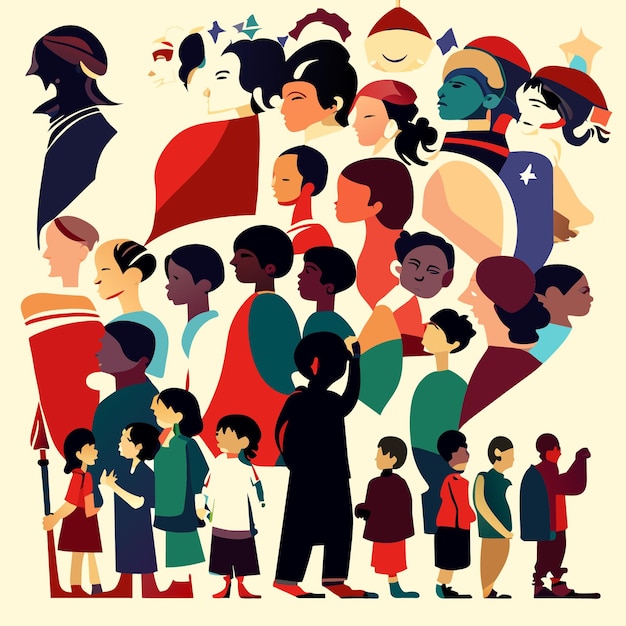 Niños que aceptan las diferencias globales