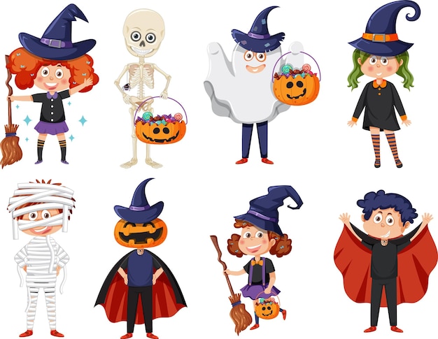 Niños con trajes de Halloween
