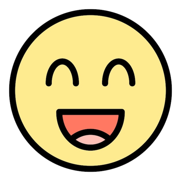 Nivel de satisfacción emoji icono contorno vector Sonrisa feliz Retroalimentación color de cara plano