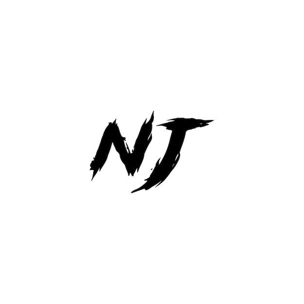 NJ monograma logotipo diseño carta texto nombre símbolo monocromo logotipo alfabeto carácter simple logotipo