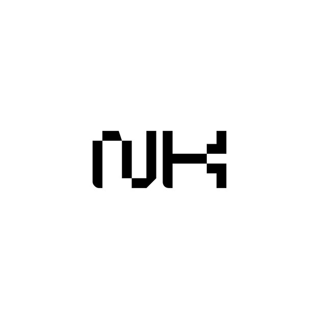 NK monograma logotipo diseño carta texto nombre símbolo monocromo logotipo alfabeto carácter simple logotipo