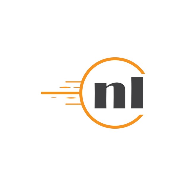 nl logotipo inicial de monograma con diseño de estilo de círculo