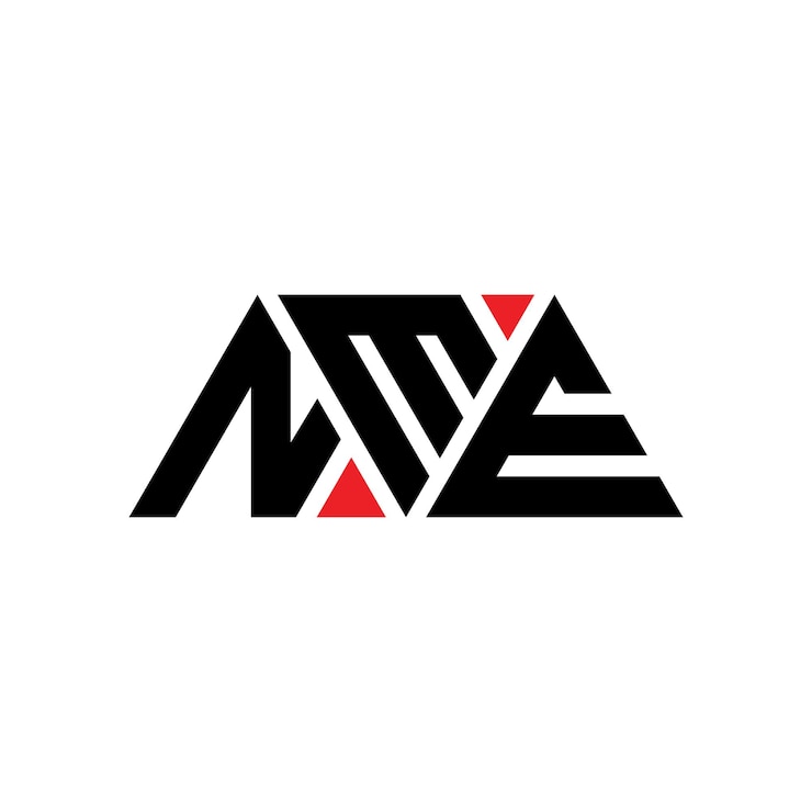 Vector nme triángulo diseño de logotipo con forma de triángulo nme logotipo de diseño de monograma triángulo de nme triangle vector logotipo plantilla con color rojo logotipo triangular nme sencillo elegante y lujoso logotipo nme