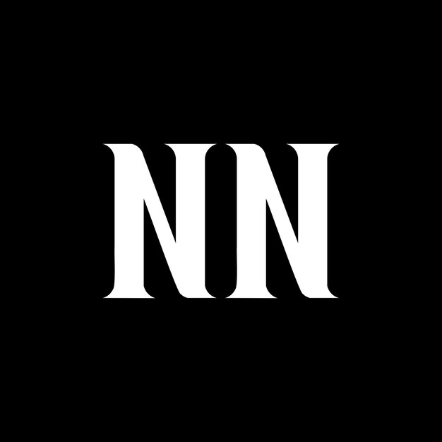 NN N N diseño del logotipo de la letra inicial NN monograma en mayúsculas logotipo de color blanco NN logotipo N N diseño NN N