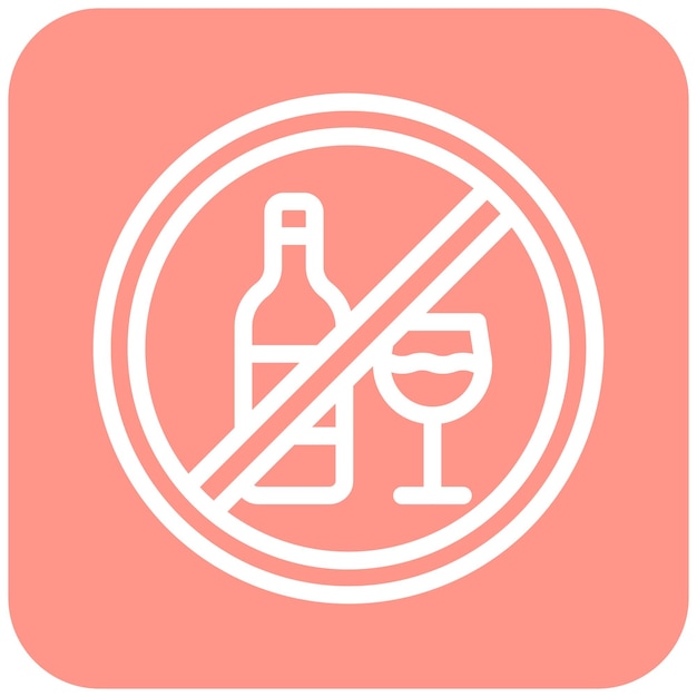 Vector no alcohol vector icon design illustration