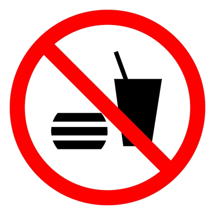 Vector no comer ni beber símbolo