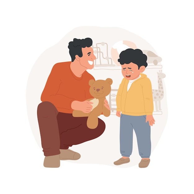 No compre buen comportamiento aislado ilustración vectorial de dibujos animados