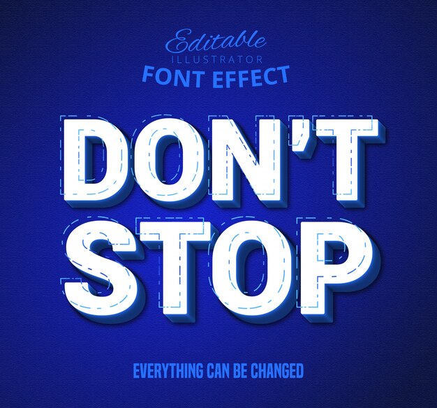 No detener texto, efecto de texto editable