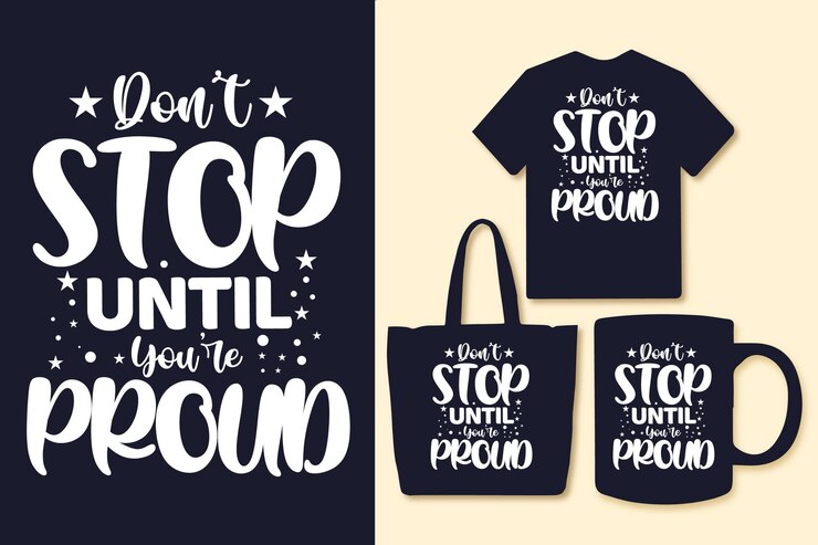 Vector no se detenga hasta que sus orgullosas citas de tipografía para el bolso o taza de la camiseta