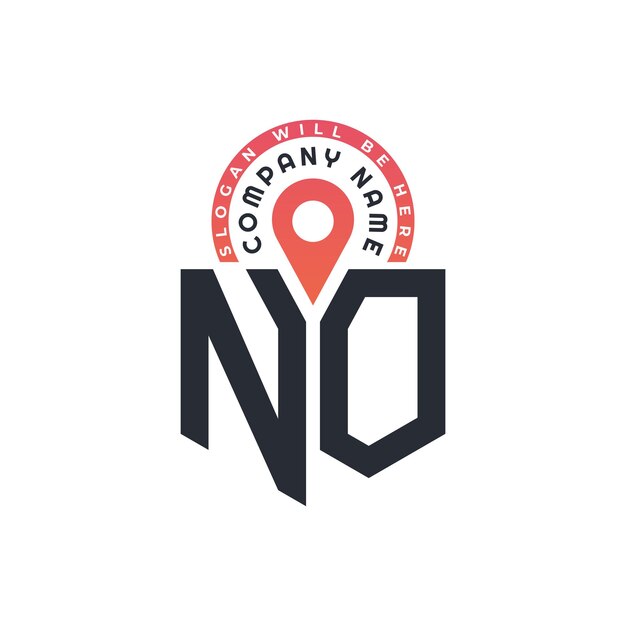 NO Diseño de logotipo de ubicación para reclutamiento de recursos humanos y carta de navegación NO Logotipo con icono de ubicación para negocios y tecnología
