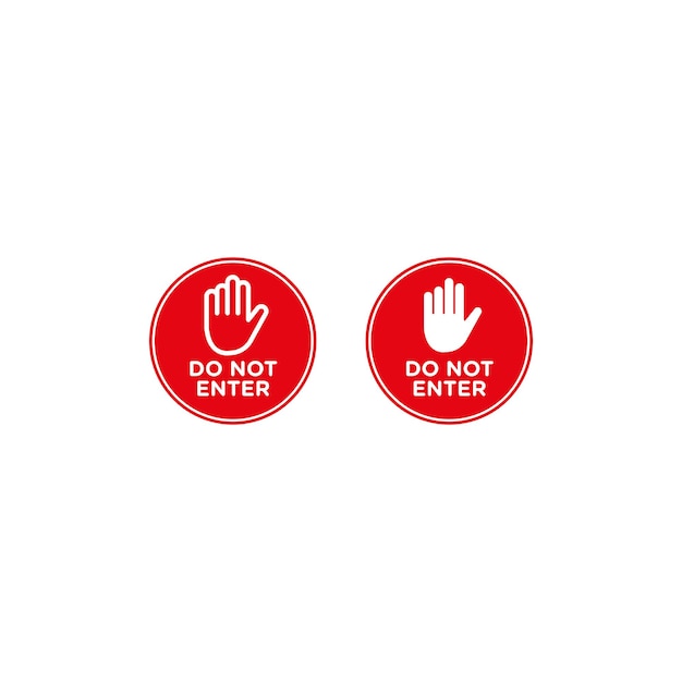 No entrar signo Icon Set Stop y tráfico Prohibición y acceso símbolo vectorial en un estilo negro lleno y delineado Signo prohibido de entrada
