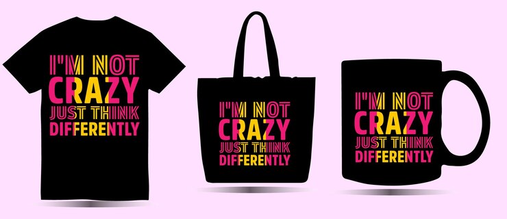Vector no estoy loco, solo piensa de manera diferente diseño de camiseta con citas motivacionales