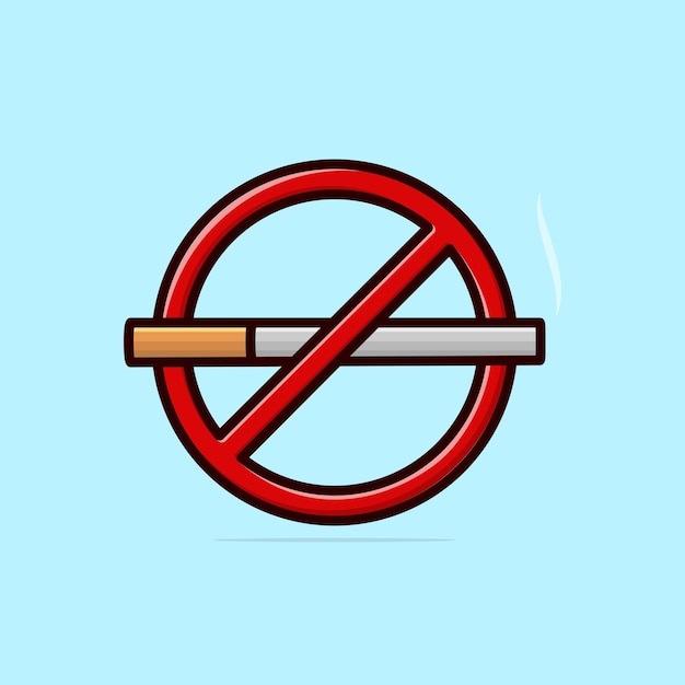 No fumar diseño de cigarrillos caricaturescos