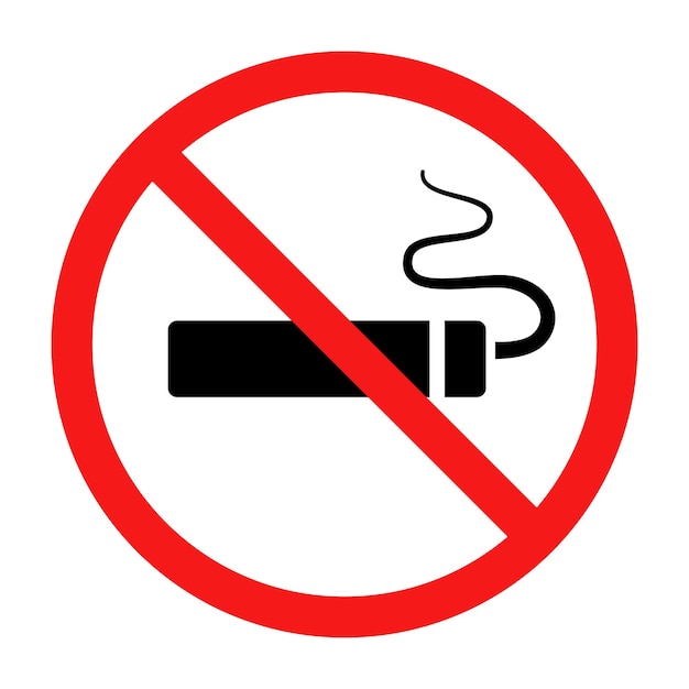 No fumar Fumar cigarrillo en un letrero de prohibición Clipart vectorial aislado sobre fondo blanco